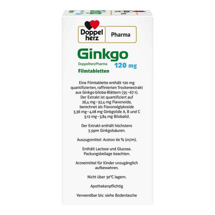 Ginkgo DoppelherzPharma 120 mg Filmtabletten, 120 St