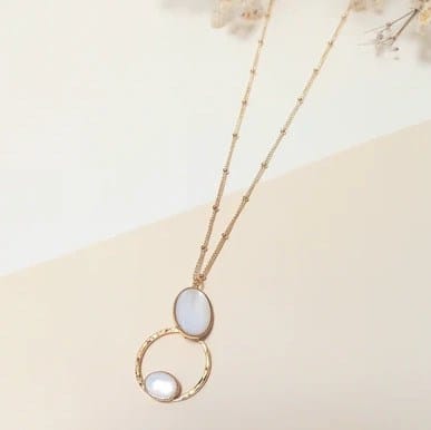 Collier sila nacre blanche