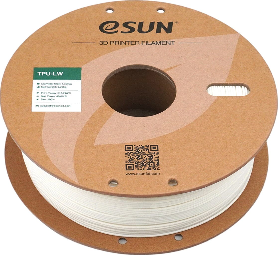 eSUN  TPU-LW White, 1,75 mm / 750 g    Aufschäumendes, flexibles Material in White