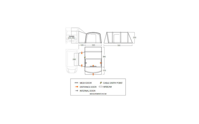Vango Galli III Air Low / Tall aufblasbares Busvorzelt