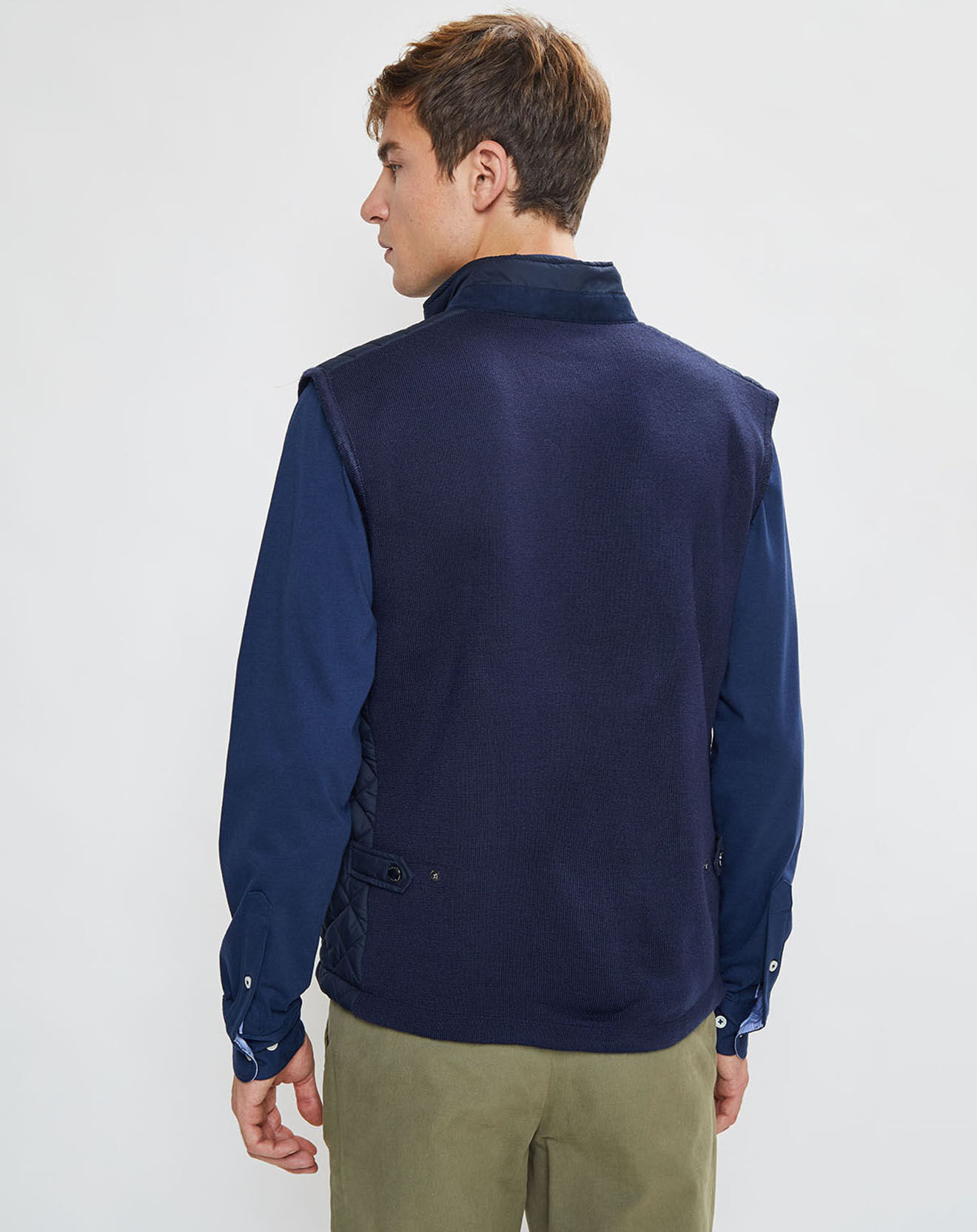 Hackett London Blouson sans manches dos maille bleu