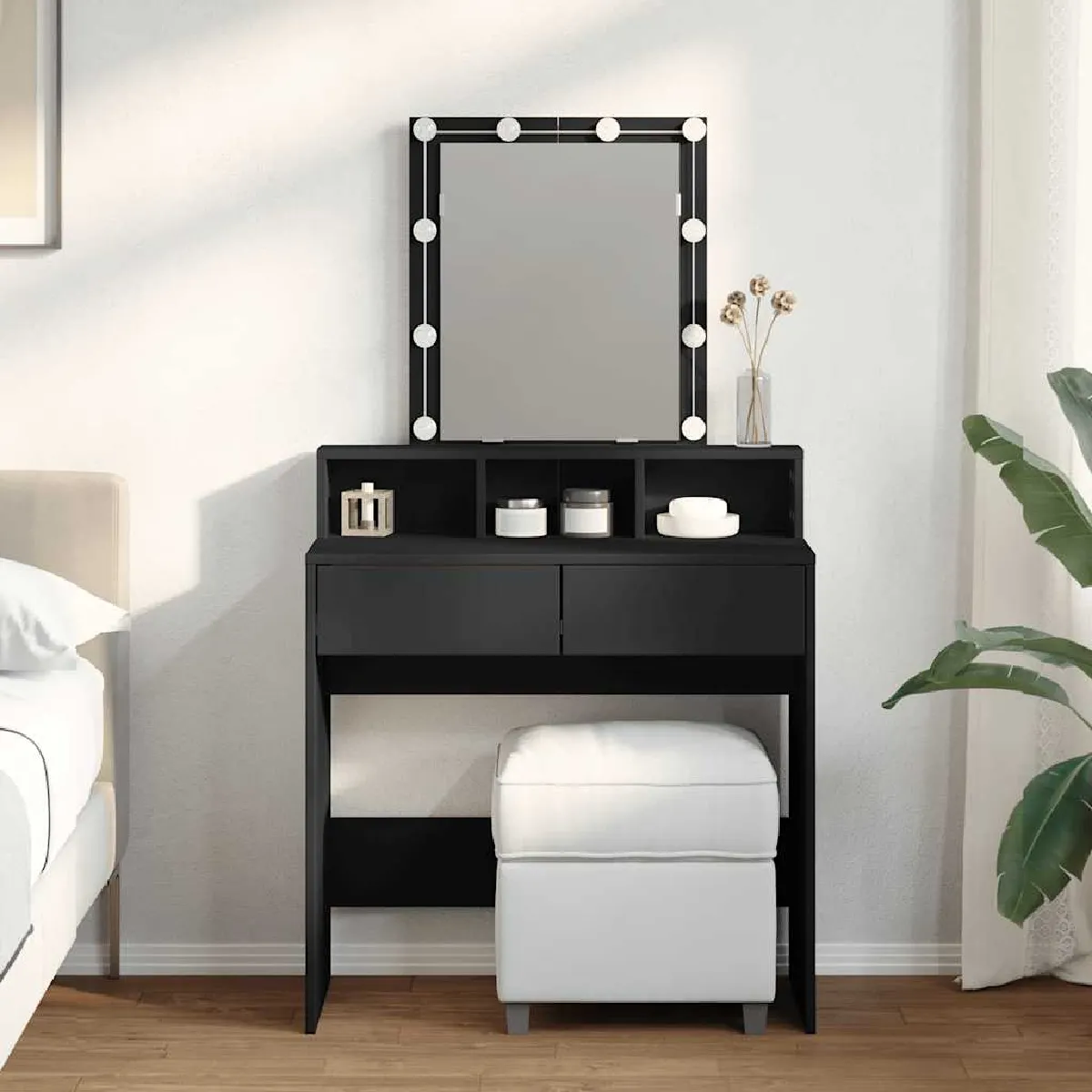vidaXL Coiffeuse avec LED - Noir