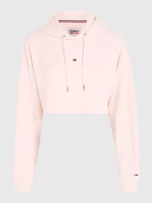 Moletom cropped com logo essencial
