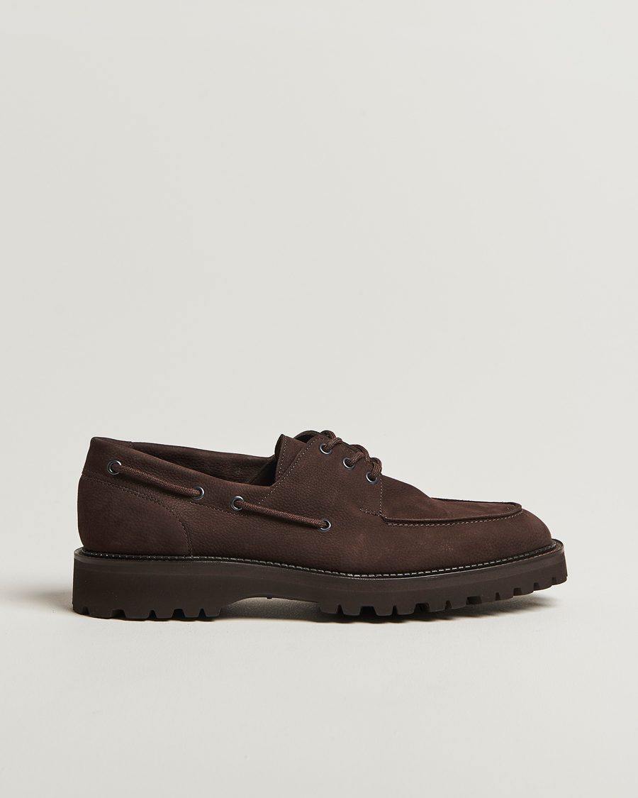 John Lobb Tide Moc Toe Derby Dark Brown Nubuck