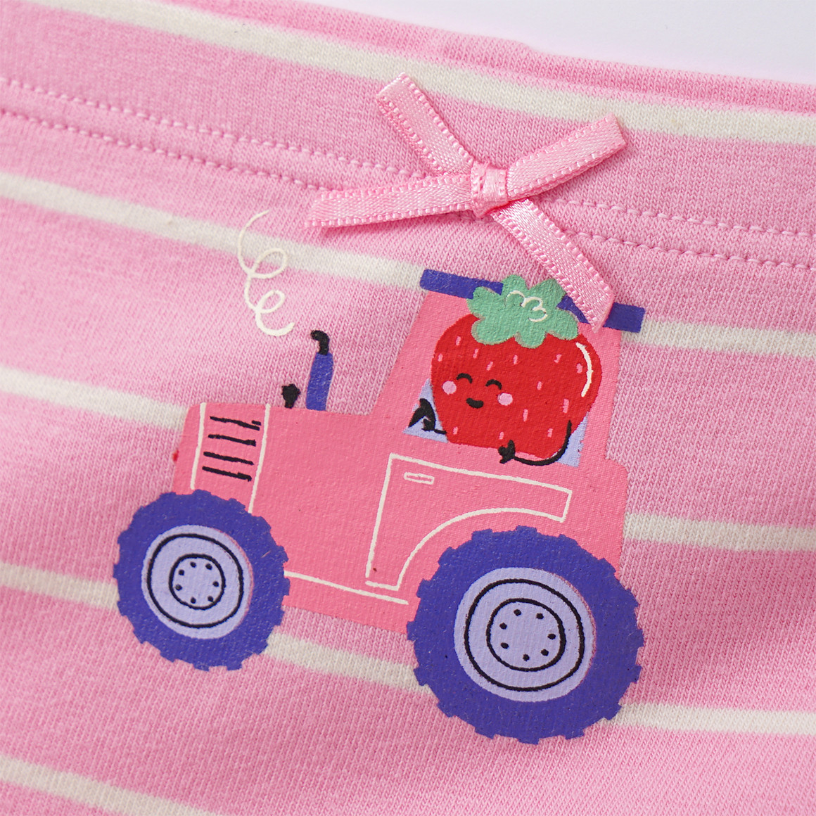 Topomini 3 Baby Slips mit Bauernhof-Motiven rosa / creme / pink