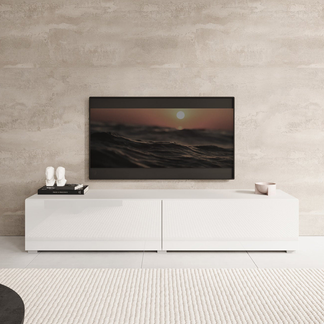 Meubella - TV-Meubel Palm - Wit - 160 cm