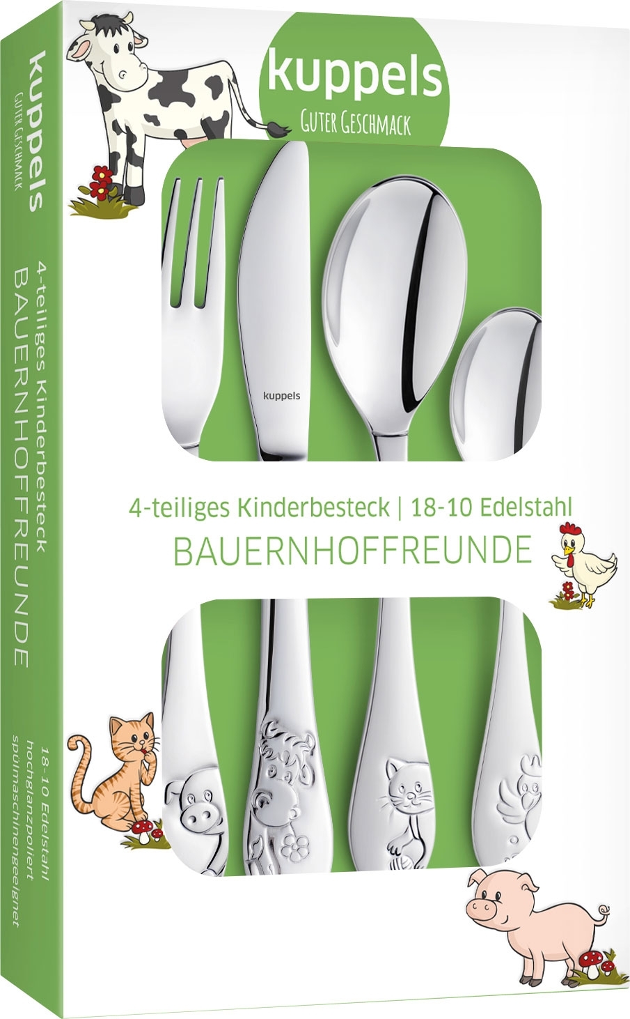 Kuppels Bauernhoffreunde Edelstahl Kinderbesteck Set 4-tlg.