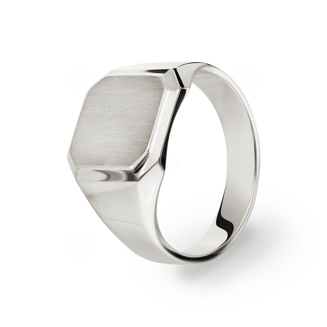 Siegelring 750/18 K Weissgold 12 x 11mm