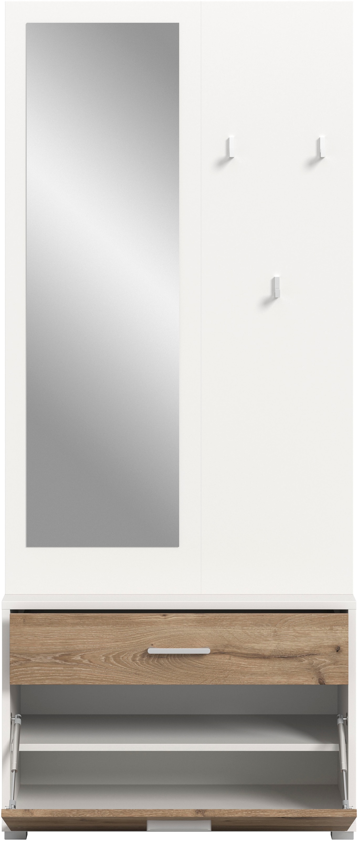 INOSIGN Kompaktgarderobe »Morrea, Höhe 190 cm, 1 Schubkästen, 6 Haken, 1 Kleiderstange, 7 Fächer« 1 Stk. tlg. schmale Garaderobe, Stauraum, Flur, Diele