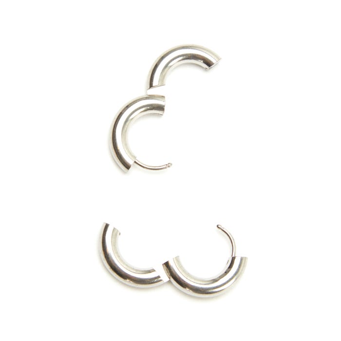 Atelier Veritas-Stainless steel oorringen dik