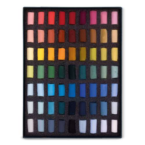 UNISON COLOUR Soft-Pastellkreiden, 63er-Set, halbe Kreiden