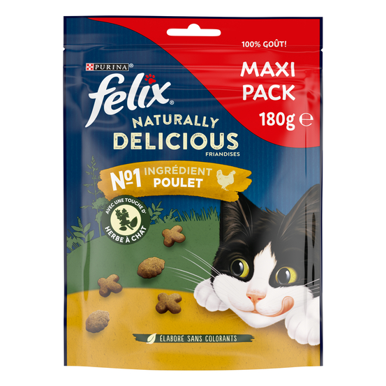 Friandises Naturally Delicious au poulet pour chat 180 g