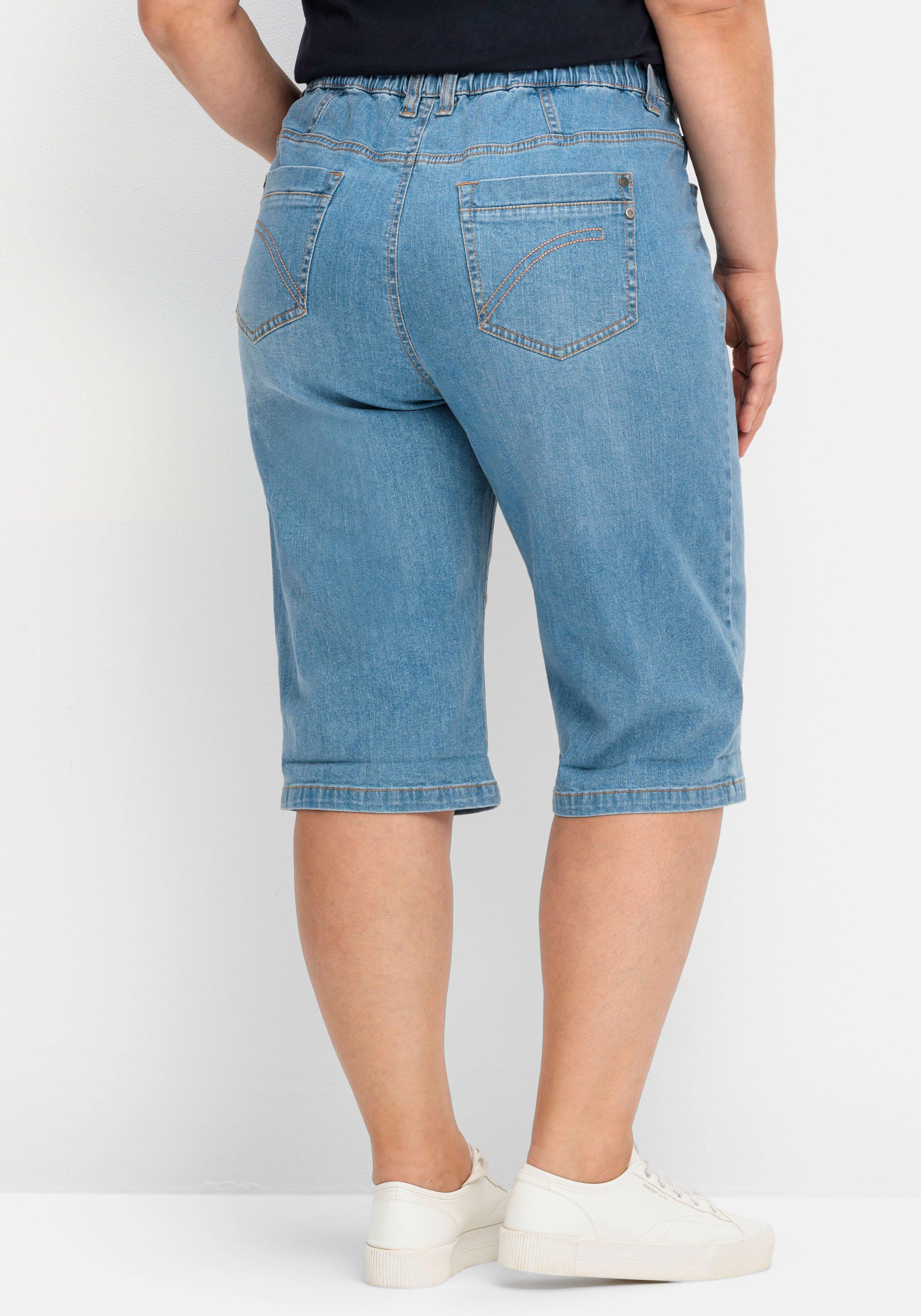 Jeans-Bermudas mit fixiertem Aufschlag
