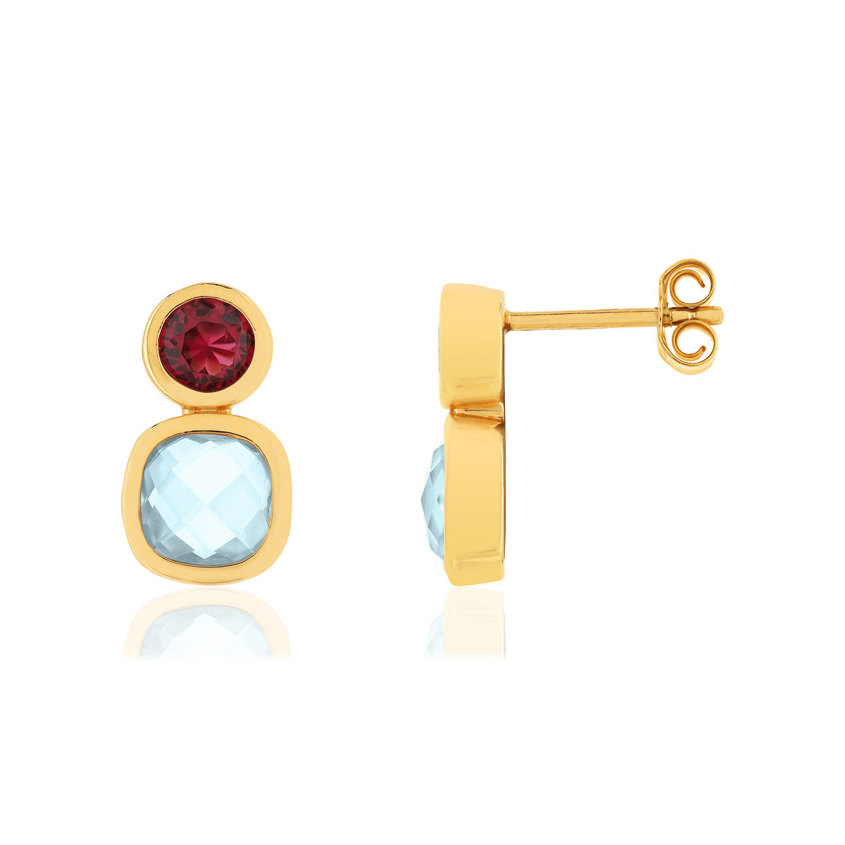 Boucles d'oreilles plaqué or agates zirconias