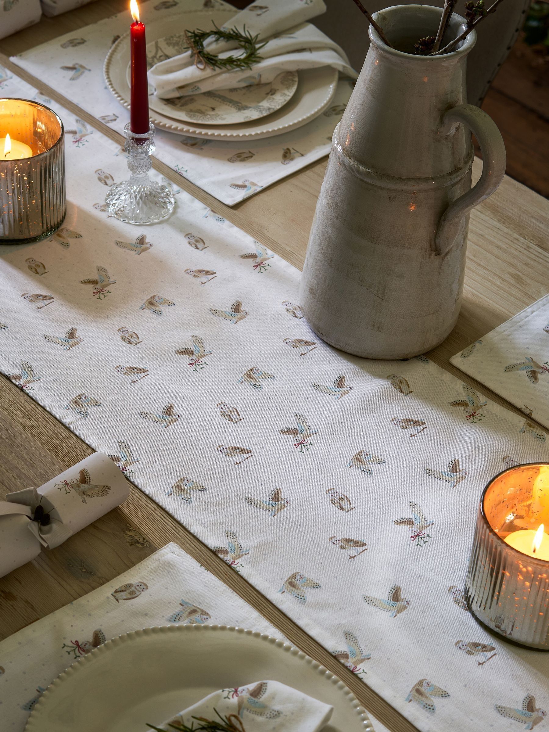Sophie Allport Snowy Owls Table Runner