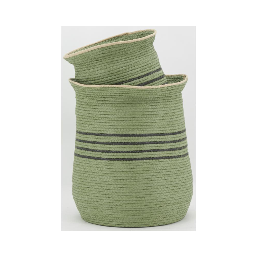 Cache-pots en jonc vert (lot de 2)