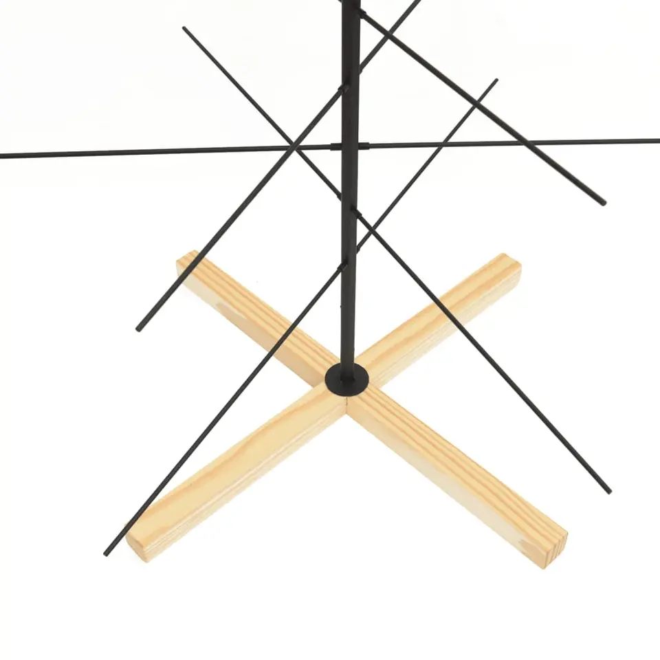 vidaXL Kerstdecoratie kerstboom met houten basis 150 cm metaal zwart