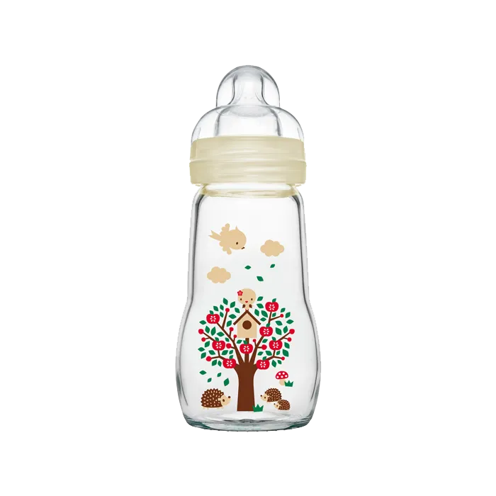 Biberon Verre Premium 260 ml 2 Mois et + Débit 2 - Couleur : Blanc - 1 Biberon