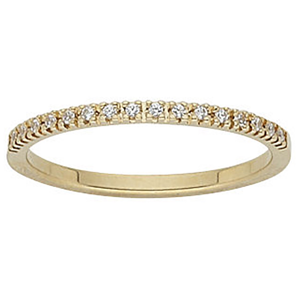 Alliance demi tour diamants or jaune 18 carats