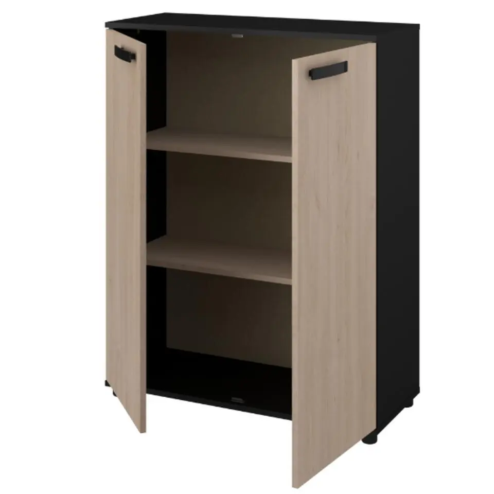 Commode Celestia met 2 deuren - eikdecor/zwart