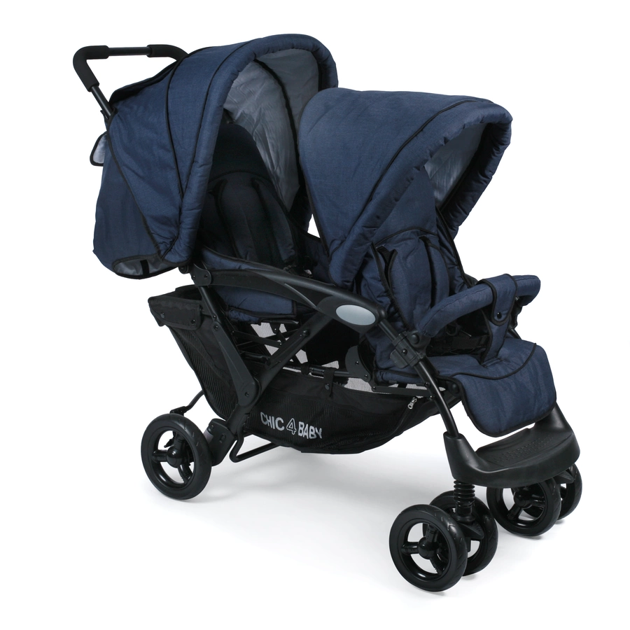 CHIC 4 BABY Geschwisterwagen DUO Jeans navy blue