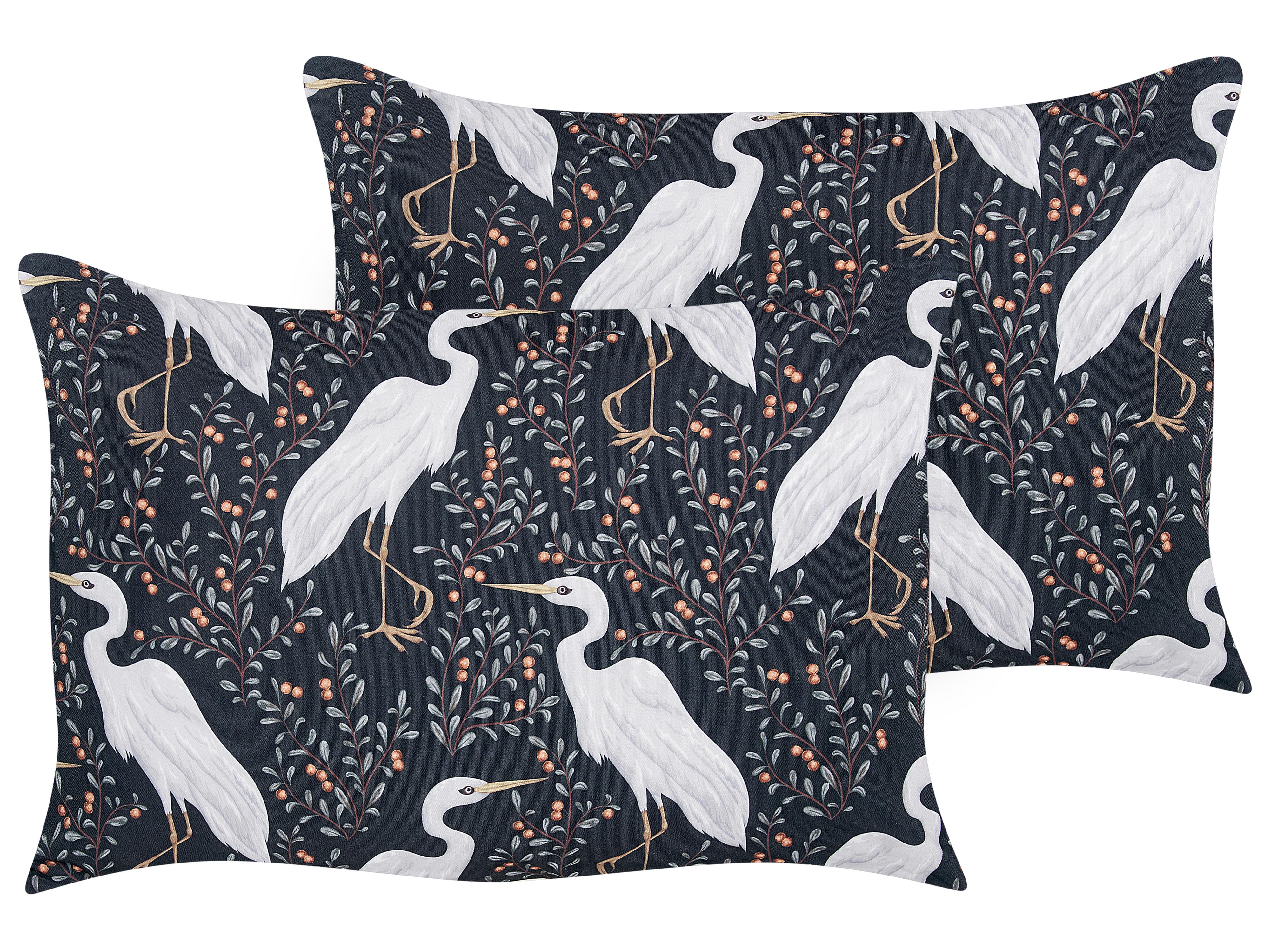 Set van 2 tuinkussens PIANAZZO dierenprint 40 x 60 cm Zwart