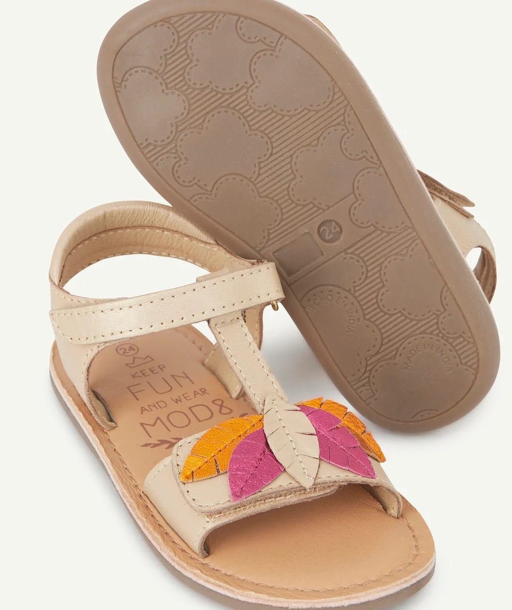 MOD8SANDALES EN CUIR CLOLEAF OR