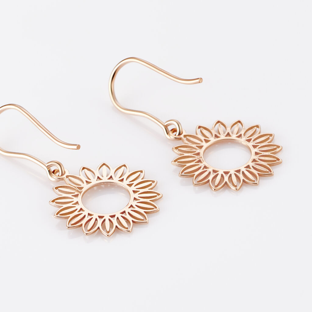 Boucles D'oreilles Pendantes Ombelline Argent Rose