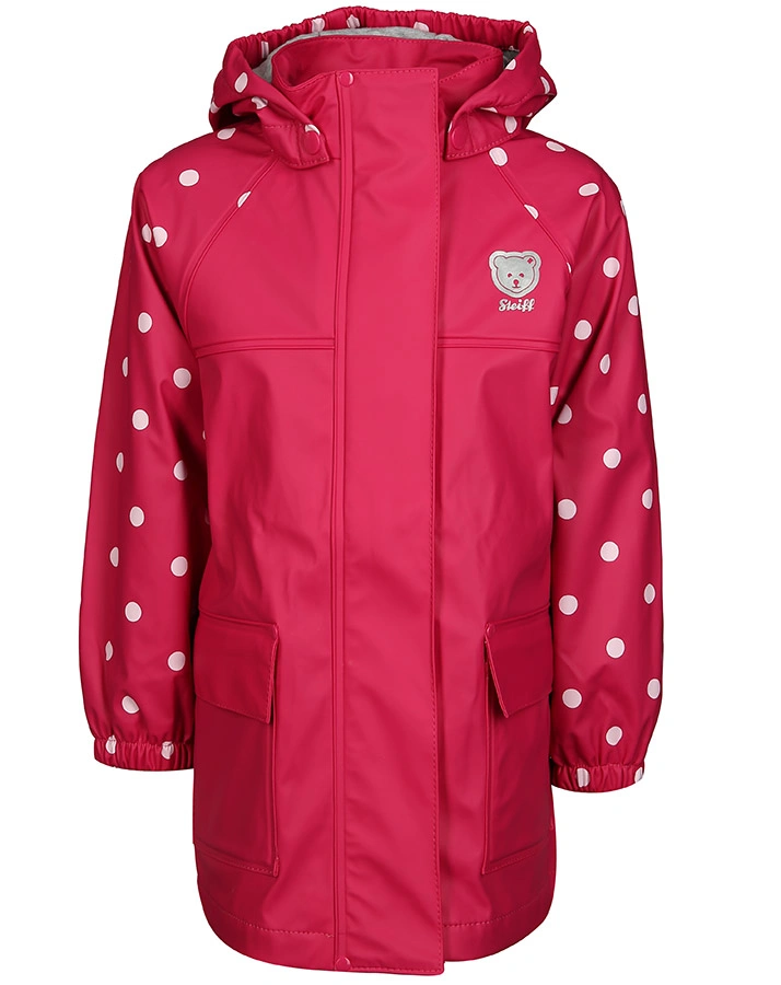 Regenmantel RAGLAN DOTTED mit abnehmbarer Kapuze in pink