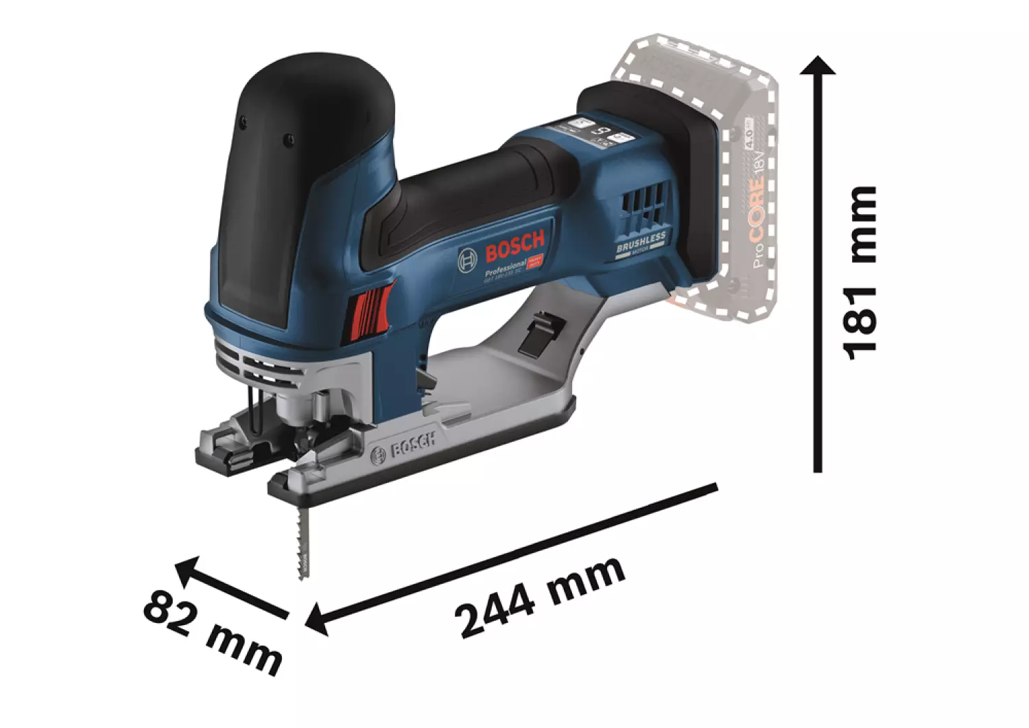 Bosch GST 18V-155 SC 18V Li-ion Accu decoupeerzaag set (2x 4.0Ah) in L-Boxx - 360° grip - 3800 tpm