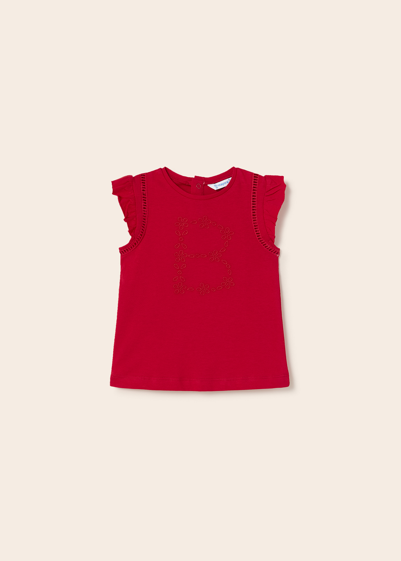 Camiseta infantil com bordado em algodão sustentável.