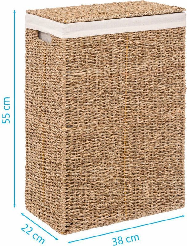 Five Wasmand riet met deksel rechthoekig 37 x 40 liter