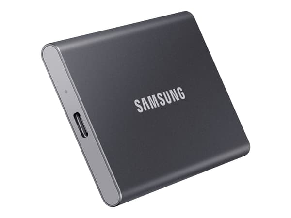 Samsung T7 MU-PC1T0T - SSD - kryptert - 1 TB - ekstern (bærbar) - USB 3.2 Gen 2 (USB-C kontakt) - 256-bit AES - titangrå