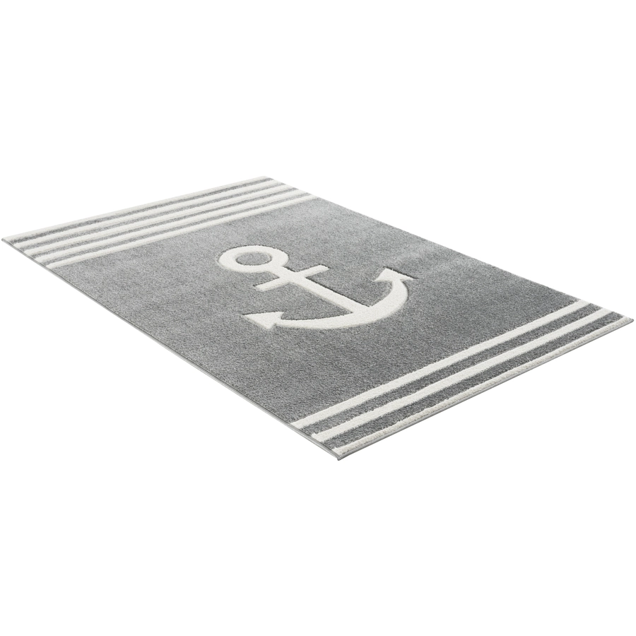 LIVONE Kinderteppich Kids love Rugs Anker silbergrauweiß