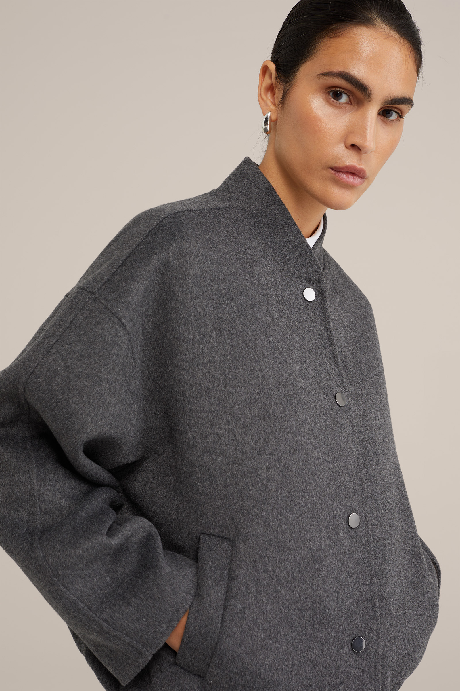 bomberjack van wolmix WE Fashion Grijs