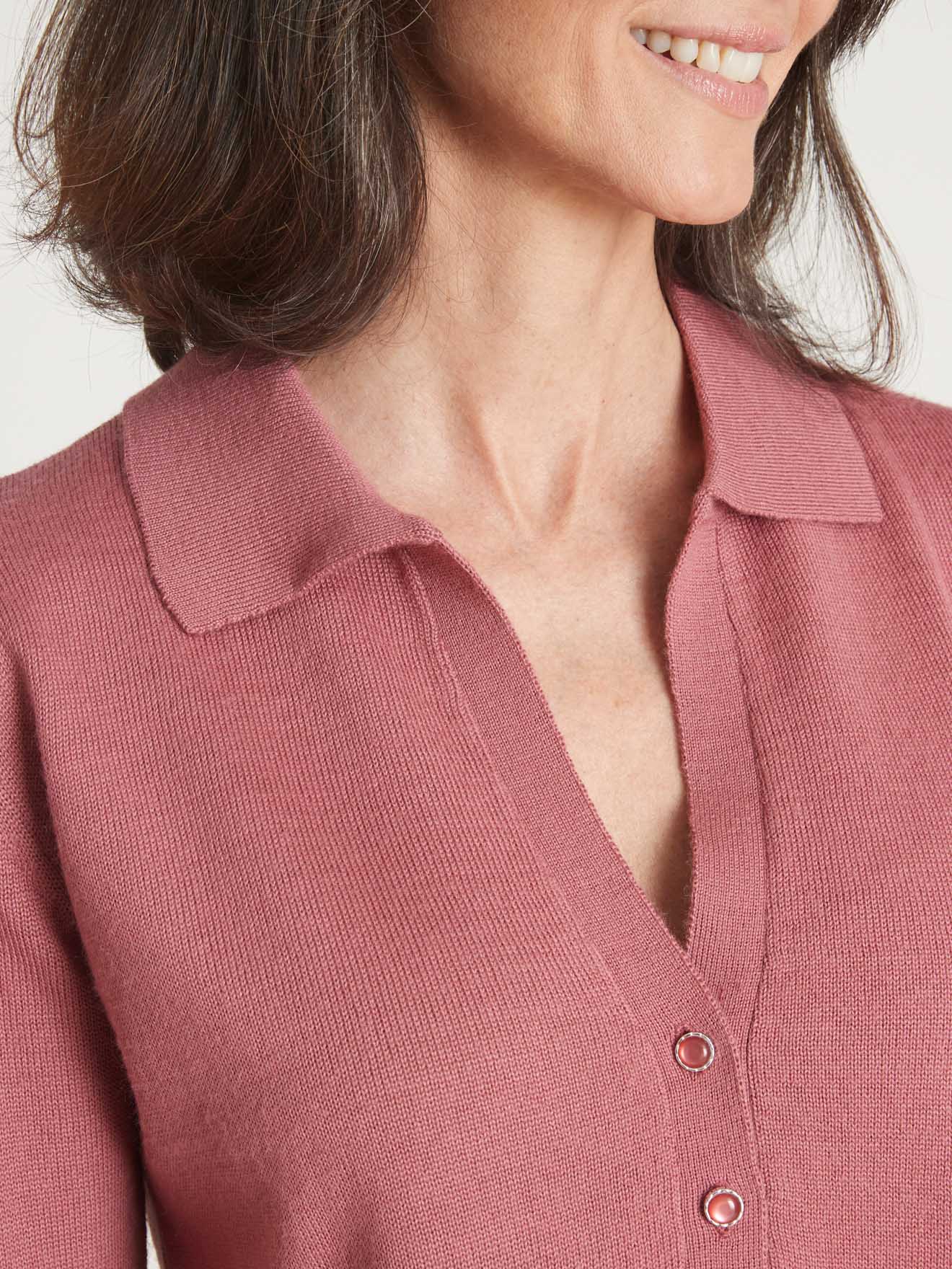 Pull col polo 50% laine mérinos