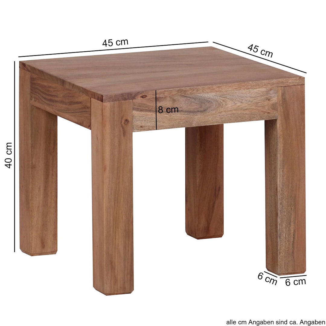Beistelltisch 45 x 45 cm Akazie