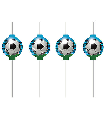 Decorata Party Strohhalme - 4er-Pack - Fußballfans