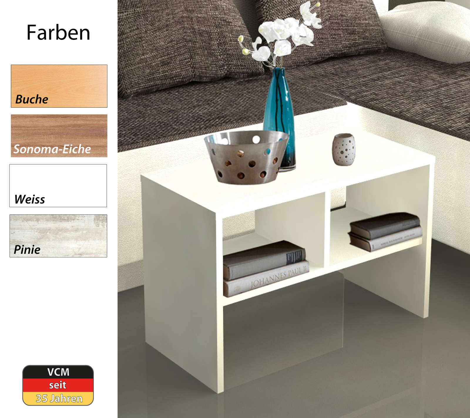 Beistelltisch NACHTO - weiß - 60 cm