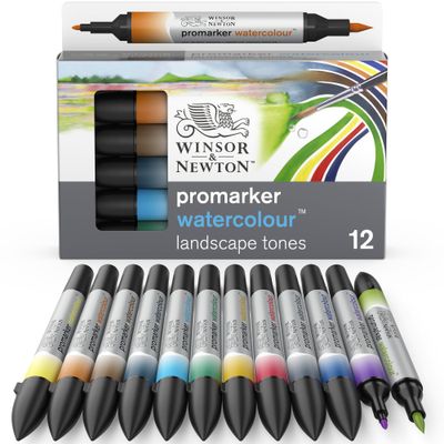ProMarker Watercolour - 12 Marqueurs double pointe - tons paysage