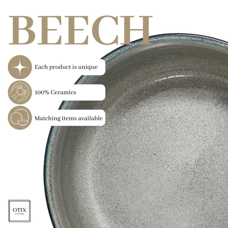OTIX Soepkommen Zonder Oor Set van 12 600ml Groen Aardewerk BEECH