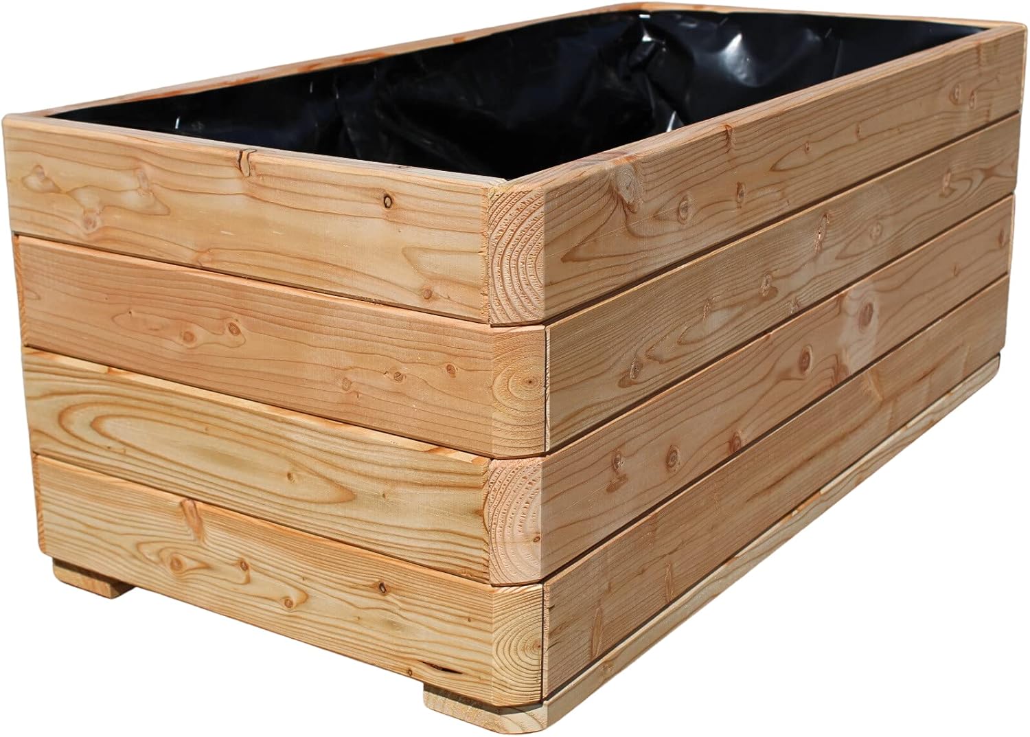 Gartenwelt Riegelsberger Massiver Pflanzkasten Mammut 100x50x39 cm aus Lärchenholz Natur Blumenkasten Blumentopf Pflanzkübel Kräutertopf Balkonkasten fertig montiert