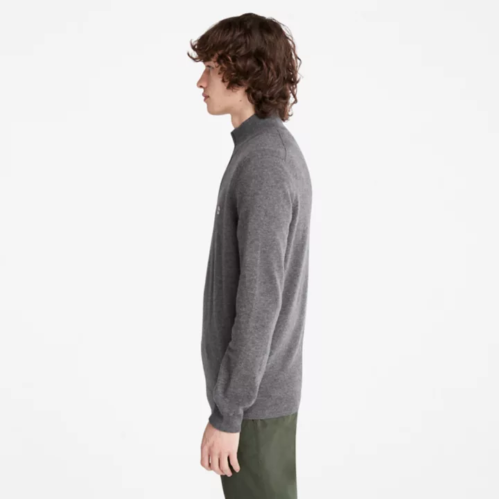 Pull à col zippé Cohas Brook pour homme en gris foncé