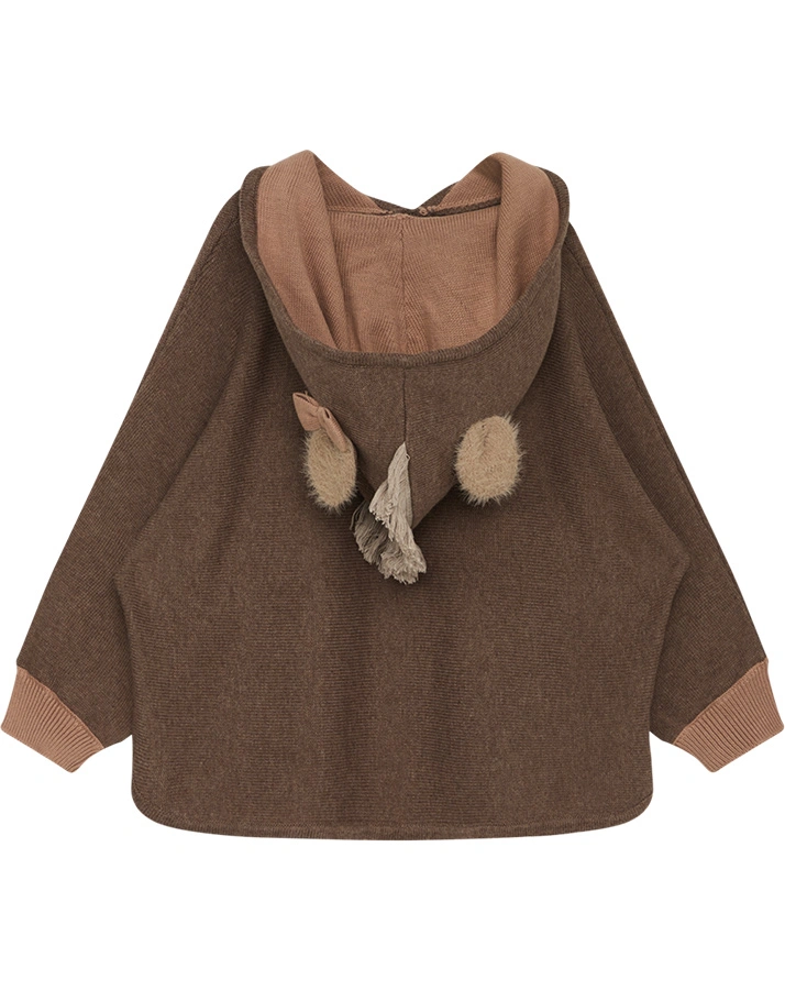 Strick-Kapuzenpullover POPPY in toffee melange