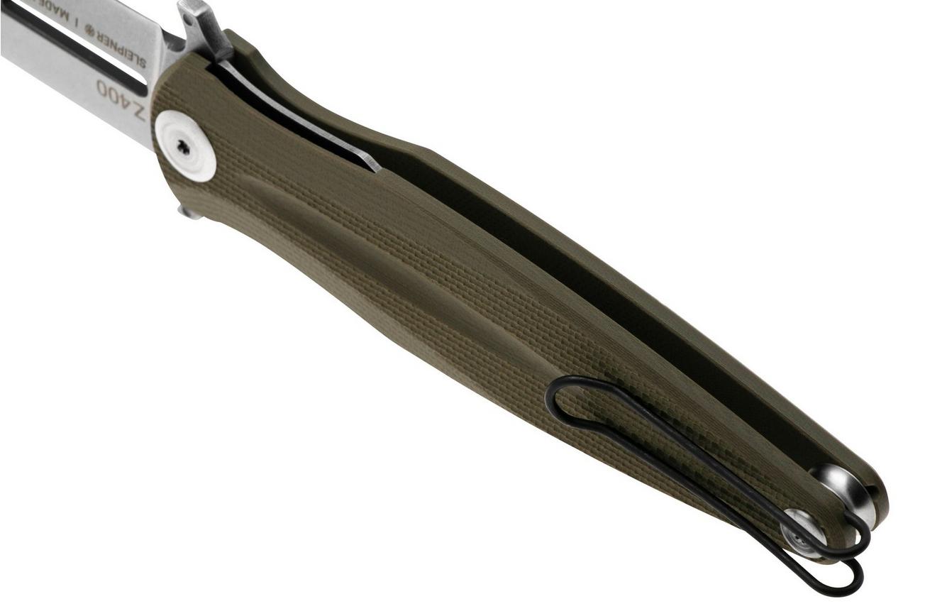 ANV Knives Z400 BB VZ400-013 Stonewashed Sleipner, Olive G10, zakmes