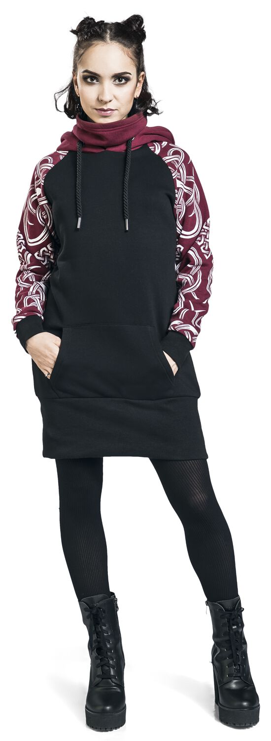 Robe à Capuche Décorations Celtiques | Black Premium by EMP Robe courte