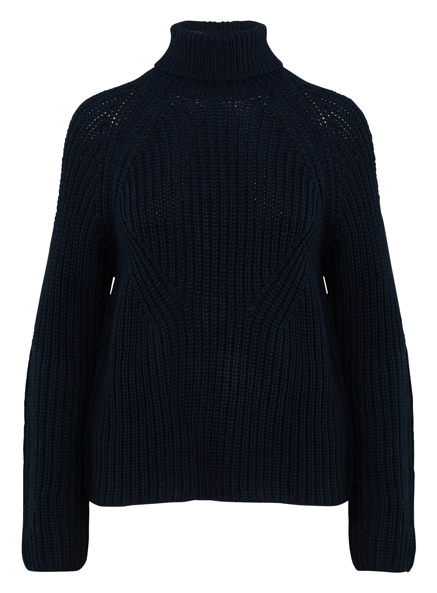 MADINIA - Pull col roulé en laine mélangée | Bleu