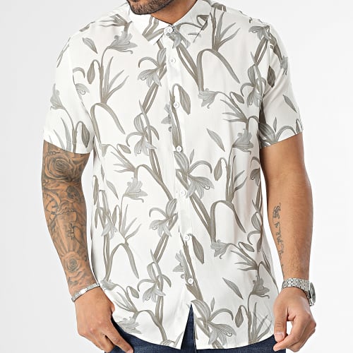 Chemise Manches Courtes Blanc Floral