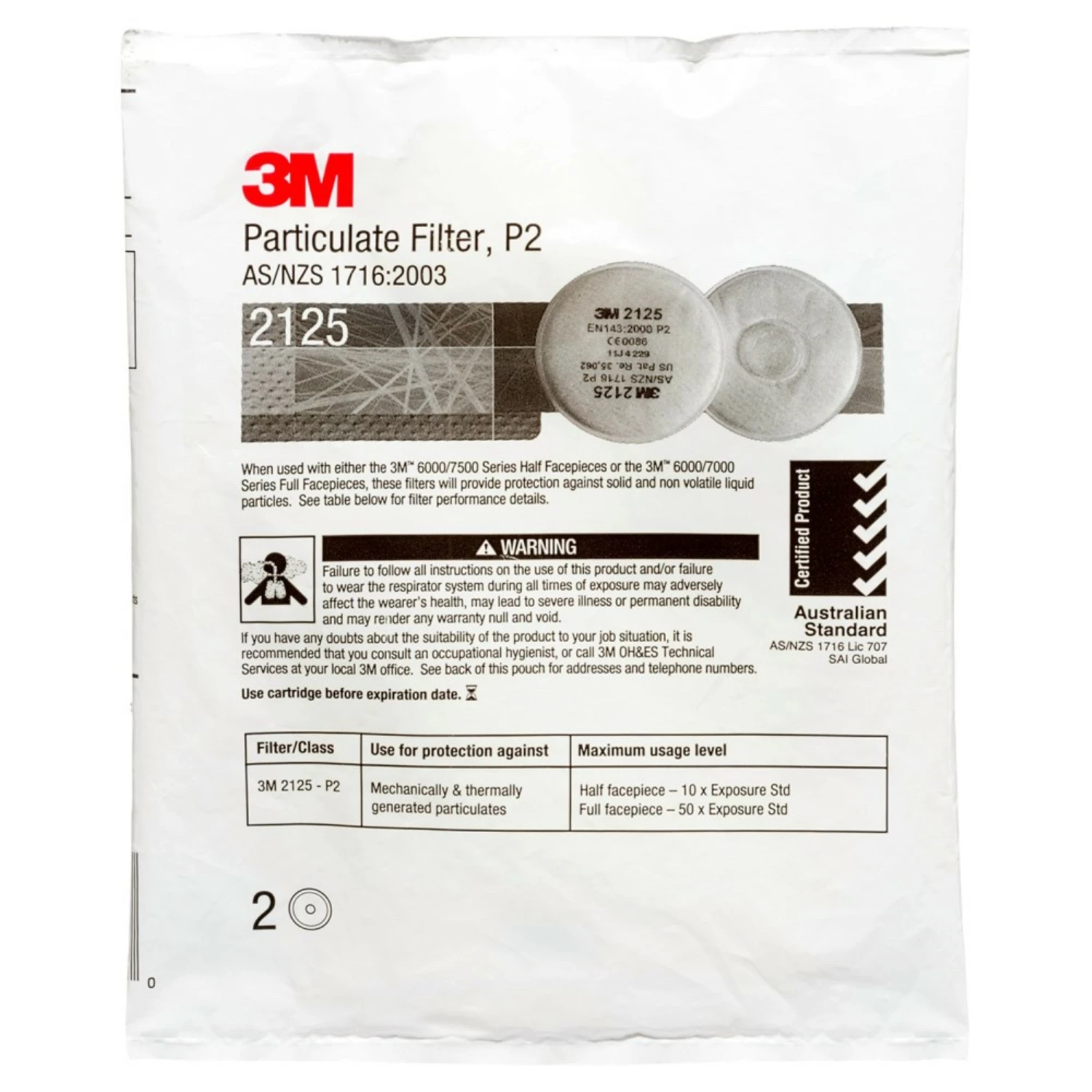 3M 2125 Deeltjesfilter - P2 R