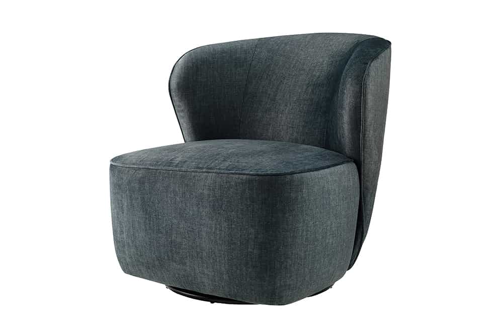 Drehbarer Design Sessel GATSBY petrol Samt 360°